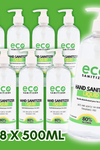 Canada bulk hand sanitizer liquid in a bundle pack deal with 8 bottles by Eco Sanitizer