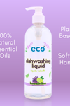 Infographic - Eco Company's dish soap is scented with 100% natural essential oils, is plant based, and is soft on the hands.