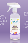 This eco friendly glass cleaner is scented with 100% natural essential oils, has plant-based ingredients, and has a concentrated formula.