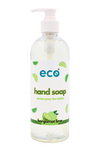 Eco hand soap bergamot lime in a 500ml ready-to-use bottle for wholesale, ideal for eco-friendly retailers.