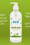 This eco friendly hand soap in bergamot lime is scented with 100% natural essential oils, is soft on the hands, and has a plant-based formula.