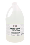 Eco-friendly hand soap in a 4 liter jug for wholesale, perfect for customers to bulk up on hand soap and refill their own bottles. This ambience edition is a blend of lavender, citrus, rosemary mint and cedar natural essential oils.