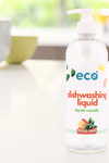 Eco dish soap on the counter, for an eco-friendly home.