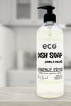 A bottle of ambience edition eco dish soap on a counter, for a sustainable and eco-friendly home.