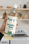 Eco-friendly laundry soap in rosemary mint, for sustainable home cleaning and green living.