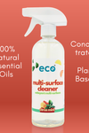 Eco Company's multi-surface cleaner is scented with 100% natural essential oils, has a concentrated formula, and has plant-based ingredients.