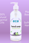 Infographic - Eco Company's hand soap is scented with 100% natural essential oils, is plant-based, and is soft on the hands.